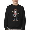 Cowboy Skeleton Baseball Halloween Graphic Youth Crewneck Sweatshirt Cowboy Skeleton Baseball Halloween Graphic Youth Crewneck Sweatshirt