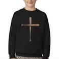Cross Baseball Bats Christian Faith Sports Coach Pitcher Youth Crewneck Sweatshirt Cross Baseball Bats Christian Faith Sports Coach Pitcher Youth Crewneck Sweatshirt
