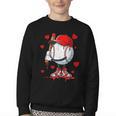 Cute Dripping Baseball Lover Valentines Day Boys Kids Youth Crewneck Sweatshirt Cute Dripping Baseball Lover Valentines Day Boys Kids Youth Crewneck Sweatshirt