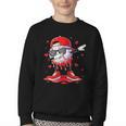 Dabbing Baseball Drip Ice Cream Youth Boy Valentines Day Youth Crewneck Sweatshirt