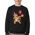 Dabbing Cool Cat Baseball 5th Birthday Youth Crewneck Sweatshirt Dabbing Cool Cat Baseball 5th Birthday Youth Crewneck Sweatshirt