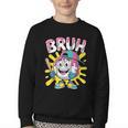 Drip Baseball Boy Youth Kid Ice Cream Dripping Baseball Bruh Youth Crewneck Sweatshirt