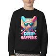 Drip Happens Baseball Ice Cream Bat And Ball With Sunglasses Youth Crewneck Sweatshirt Drip Happens Baseball Ice Cream Bat And Ball With Sunglasses Youth Crewneck Sweatshirt