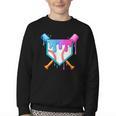 Dripping Baseball Pocket Respect The Drip Boys Baseball Youth Crewneck Sweatshirt