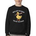 Duck And Baseball Bat Mess With The Quack You Get Whack Youth Crewneck Sweatshirt