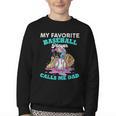My Favorite Baseball Player Calls Me Dad Ice Cream Drip Youth Crewneck Sweatshirt My Favorite Baseball Player Calls Me Dad Ice Cream Drip Youth Crewneck Sweatshirt