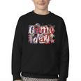 Game Day Baseball Leopard Coquette Bow Mama Mom Sister Youth Crewneck Sweatshirt