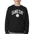 Game Day Baseball Player And Fan Graphic Youth Crewneck Sweatshirt Game Day Baseball Player And Fan Graphic Youth Crewneck Sweatshirt