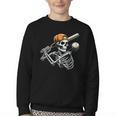 Halloween Boys Batting Skeleton Baseball Youth Crewneck Sweatshirt Halloween Boys Batting Skeleton Baseball Youth Crewneck Sweatshirt