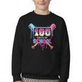 Happy 100 Days Of School Baseball Drip Theme Party 100th Day Youth Crewneck Sweatshirt