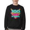 Happy 100 Days Of School Costume Baseball Drip Ice Cream Youth Crewneck Sweatshirt Happy 100 Days Of School Costume Baseball Drip Ice Cream Youth Crewneck Sweatshirt