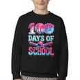 Happy 100 Days Of School Game Day Baseball Ice Cream Drip Youth Crewneck Sweatshirt