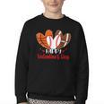 Happy Valentines Day Shirt Boys Basketball Baseball Football Youth Crewneck Sweatshirt