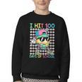 I Hit 100 Days Of School Baseball Drip 100th Day Of School Youth Crewneck Sweatshirt I Hit 100 Days Of School Baseball Drip 100th Day Of School Youth Crewneck Sweatshirt
