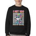 I Hit 100 Days Of School Baseball Ice Cram Drip 100th Boys Youth Crewneck Sweatshirt