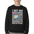 I Hit 100 Days Of School Baseball Ice Cream Drip Boys Girls Youth Crewneck Sweatshirt