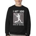 I Hit 100 Days Of School Baseball Player 100th Day Boys Kids Youth Crewneck Sweatshirt I Hit 100 Days Of School Baseball Player 100th Day Boys Kids Youth Crewneck Sweatshirt