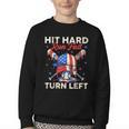 Hit Hard Run Fast Turn Left Baseball Cream Drip Crossed Bats Youth Crewneck Sweatshirt Hit Hard Run Fast Turn Left Baseball Cream Drip Crossed Bats Youth Crewneck Sweatshirt
