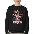 Ho Ho Home Run Baseball Christmas Holiday Sports Santa Youth Crewneck Sweatshirt Ho Ho Home Run Baseball Christmas Holiday Sports Santa Youth Crewneck Sweatshirt