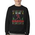 Ho Ho Homerun Xmas Sports Player Baseball Ugly Christmas Youth Crewneck Sweatshirt Ho Ho Homerun Xmas Sports Player Baseball Ugly Christmas Youth Crewneck Sweatshirt