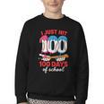 HUGvyn I Just Hit 100 Days Of School Baseball Ice Cream Boys Youth Crewneck Sweatshirt HUGvyn I Just Hit 100 Days Of School Baseball Ice Cream Boys Youth Crewneck Sweatshirt