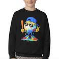 Ice Cream Baseball Drip Spots Sprinkle For Boys Youth Kids Youth Crewneck Sweatshirt