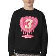 Ice Cream Baseball Glove 3rd Birthday Edition Youth Crewneck Sweatshirt Ice Cream Baseball Glove 3rd Birthday Edition Youth Crewneck Sweatshirt