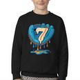 Ice Cream Baseball Glove 7th Birthday Edition Youth Crewneck Sweatshirt Ice Cream Baseball Glove 7th Birthday Edition Youth Crewneck Sweatshirt