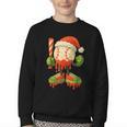 Ice Cream Drip Baseball Christmas Baseball Drip Candy Cane Youth Crewneck Sweatshirt