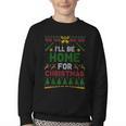 I’Ll Be Home For Christmas Baseball Ugly Sweater Youth Crewneck Sweatshirt I’Ll Be Home For Christmas Baseball Ugly Sweater Youth Crewneck Sweatshirt