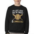 I'm Just Here For The Snacks And Commercials Baseball Youth Crewneck Sweatshirt