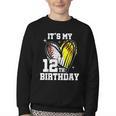It's My 12th Birthday Baseball Softball Heart 12 Year Old Youth Crewneck Sweatshirt