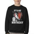 It's My 8th Birthday Baseball Football Heart 8 Year Old Youth Crewneck Sweatshirt It's My 8th Birthday Baseball Football Heart 8 Year Old Youth Crewneck Sweatshirt