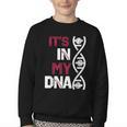 ITS In My DNA Baseball Sport Player Saying Youth Crewneck Sweatshirt