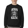 Jesus Has My Back Baseball Faith Motivation Tee Christian Youth Crewneck Sweatshirt Jesus Has My Back Baseball Faith Motivation Tee Christian Youth Crewneck Sweatshirt