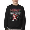 Jingle Ballers Plaid Santa Dabbing Baseball Christmas Youth Crewneck Sweatshirt Jingle Ballers Plaid Santa Dabbing Baseball Christmas Youth Crewneck Sweatshirt