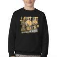 I Just Hit 100 Days Of School Baseball Teacher Student Retro Youth Crewneck Sweatshirt