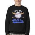 Kids 8th Baseball Birthday Party Boys Sport Fan 8 Years Old Youth Crewneck Sweatshirt