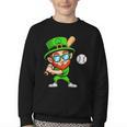 Kids St Patricks Day Shirt Leprechaun Baseball Boys Men Youth Crewneck Sweatshirt