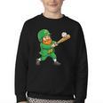 Leprechaun Playing Baseball St Patricks Day Men Boys Kids Youth Crewneck Sweatshirt Leprechaun Playing Baseball St Patricks Day Men Boys Kids Youth Crewneck Sweatshirt