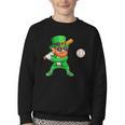Leprechaun Playing Baseball St Patricks Day Sport Boys Youth Crewneck Sweatshirt Leprechaun Playing Baseball St Patricks Day Sport Boys Youth Crewneck Sweatshirt