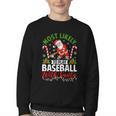 Most Likely To Play Baseball With Santa Christmas Pajamas Youth Crewneck Sweatshirt Most Likely To Play Baseball With Santa Christmas Pajamas Youth Crewneck Sweatshirt