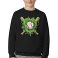 Lucky Shamrock Baseball Gloves Drip St Patrick's Day Boys Youth Crewneck Sweatshirt Lucky Shamrock Baseball Gloves Drip St Patrick's Day Boys Youth Crewneck Sweatshirt