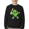 Lucky Shamrock Playing Baseball St Patrick's Kids Boys Youth Crewneck Sweatshirt Lucky Shamrock Playing Baseball St Patrick's Kids Boys Youth Crewneck Sweatshirt