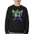 Mardi Gras Baseball Carnival Party Ice Cream Drip Boys Youth Crewneck Sweatshirt
