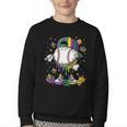 Mardi Gras Ice Cream Drip Baseball Carnival Party Mask Boys Youth Crewneck Sweatshirt Mardi Gras Ice Cream Drip Baseball Carnival Party Mask Boys Youth Crewneck Sweatshirt