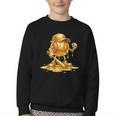 Melting Baseball Mascot Slugger Bat Cap Cartoon Youth Crewneck Sweatshirt Melting Baseball Mascot Slugger Bat Cap Cartoon Youth Crewneck Sweatshirt