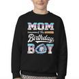 Mom Of The Birthday Boy Baseball Ice Cream Drip Matching Youth Crewneck Sweatshirt