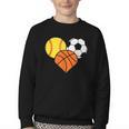 Mom Sports Heart Soccer Basketball Baseball Softball Youth Crewneck Sweatshirt Mom Sports Heart Soccer Basketball Baseball Softball Youth Crewneck Sweatshirt