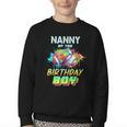 Nanny Of The Birthday Boy Baseball Football Colorful Youth Crewneck Sweatshirt Nanny Of The Birthday Boy Baseball Football Colorful Youth Crewneck Sweatshirt